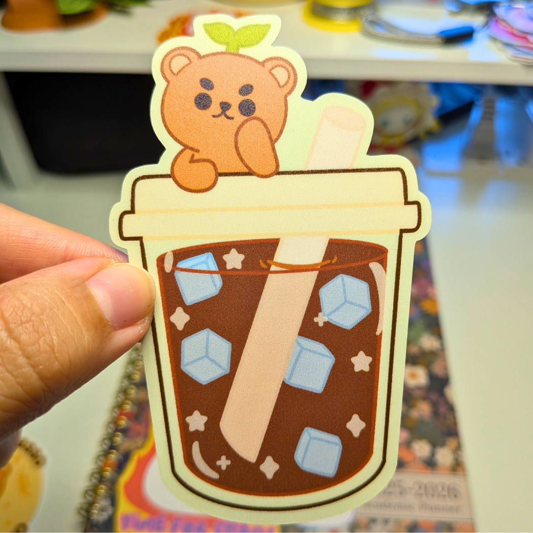 Willow’s Coffee Break - Cute Bear Café Sticker Pack, Espresso, and Coffee Stickers for Journals & Planners