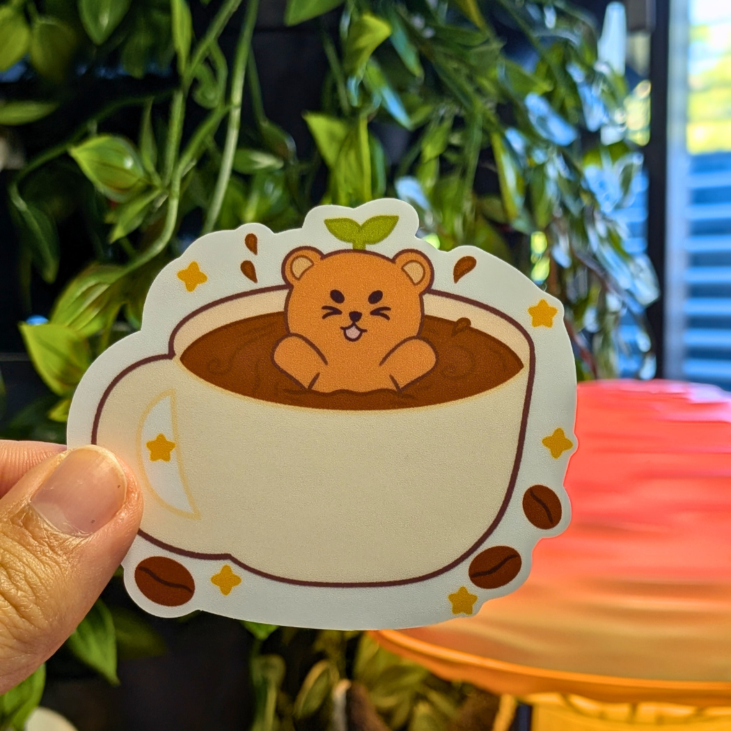 Willow’s Coffee Break - Cute Bear Café Sticker Pack, Espresso, and Coffee Stickers for Journals & Planners