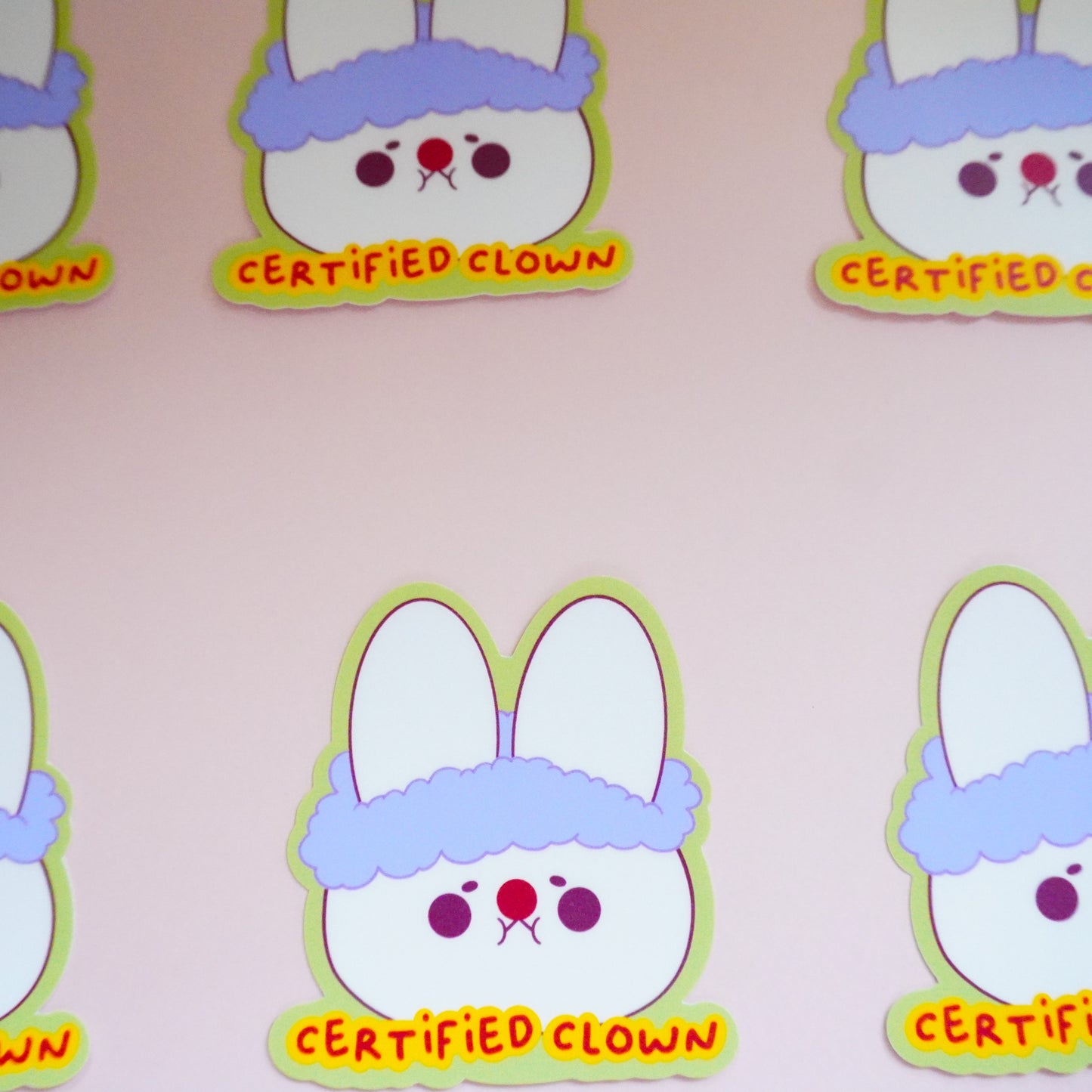 Certified Clown Bunny Sticker | Funny Matte Vinyl Sticker