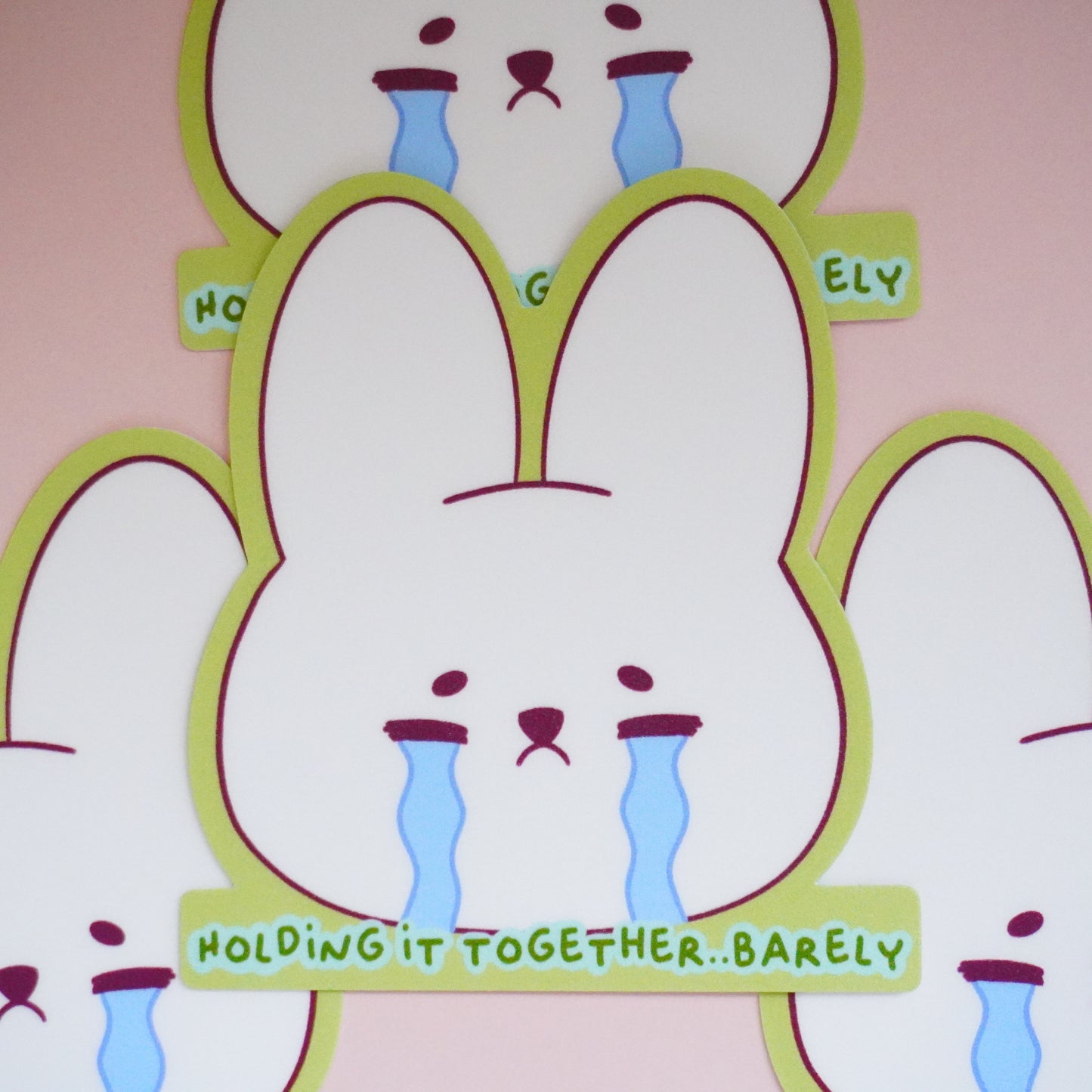 Holding It Together.. Barely- Sage Bunny Sticker