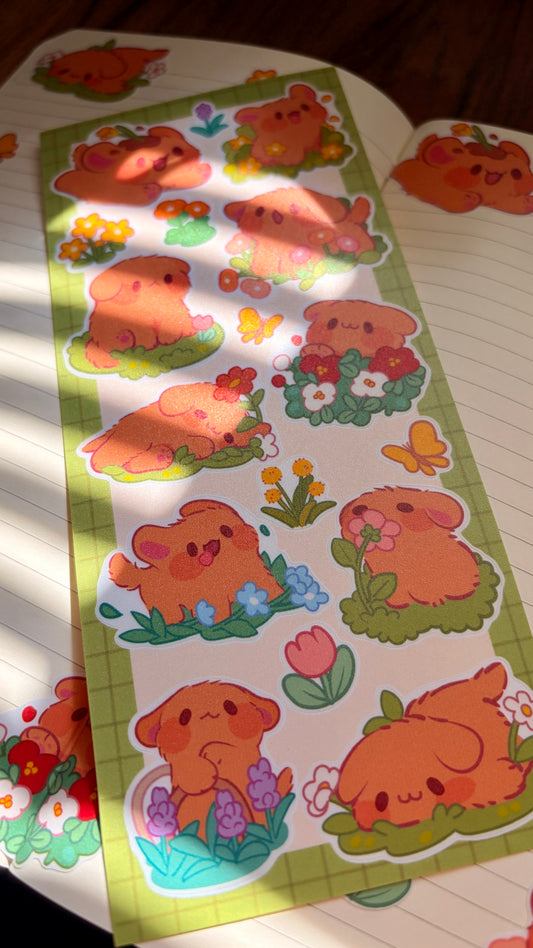 Fluffy Dog Matte Sticker Sheet