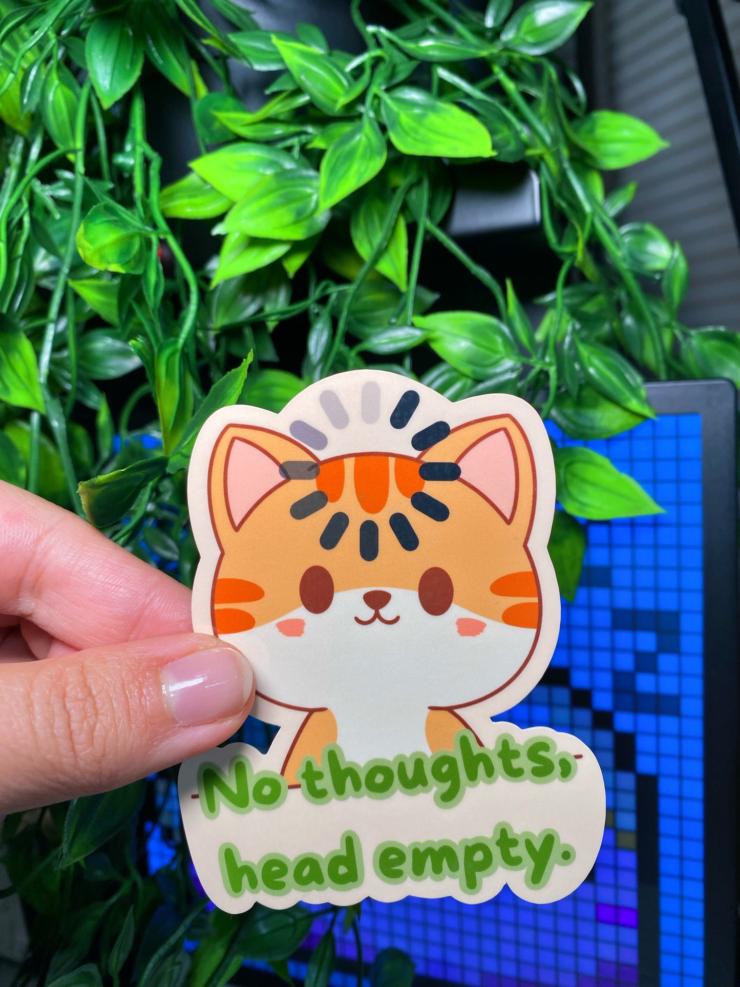 No Thoughts Sticker