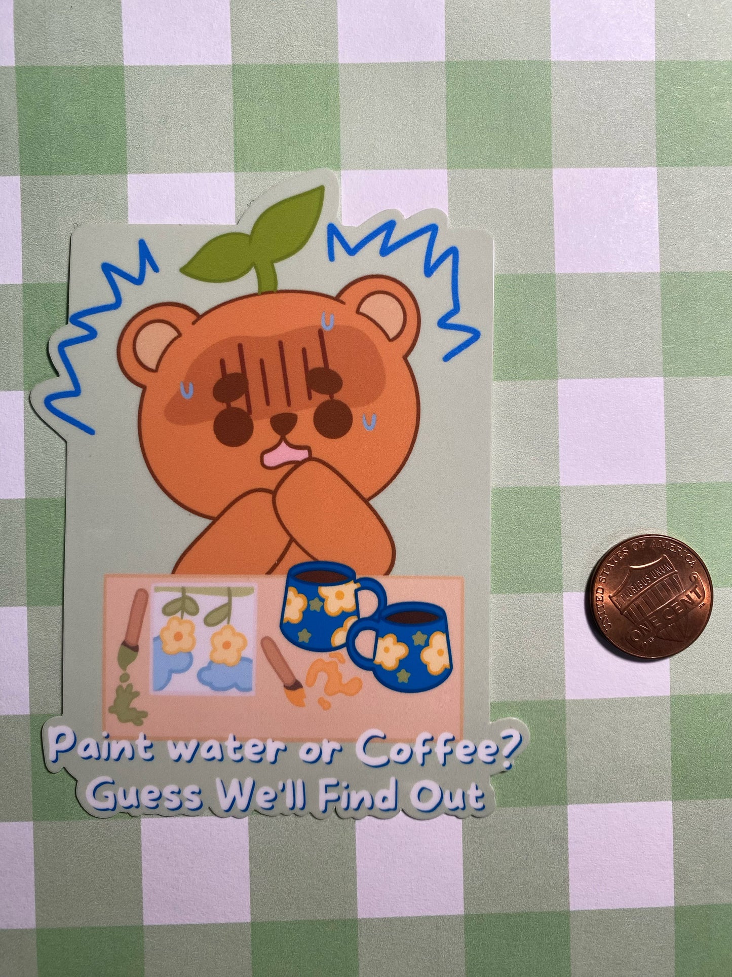 Paint water or coffee? Sticker