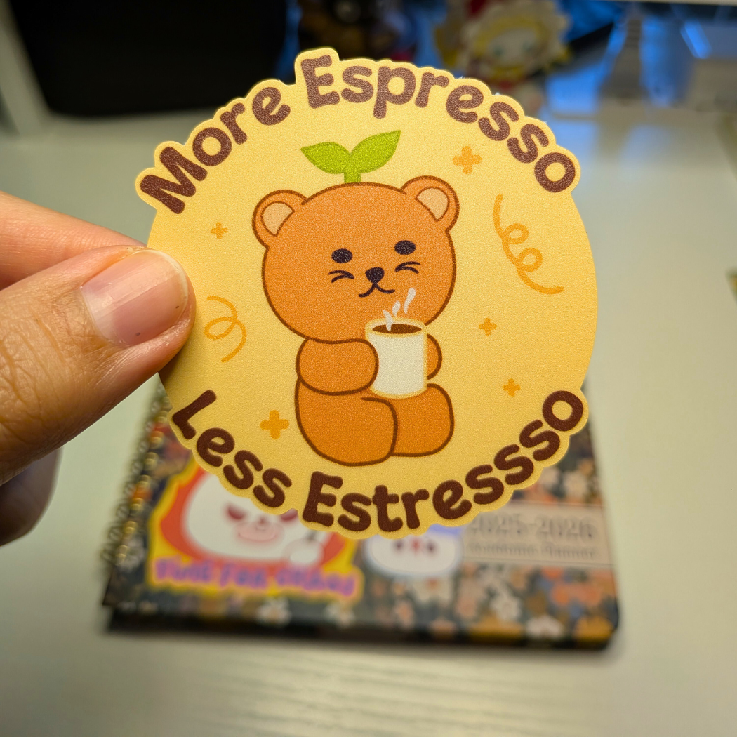 Willow’s Coffee Break - Cute Bear Café Sticker Pack, Espresso, and Coffee Stickers for Journals & Planners