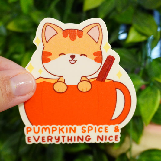 Pumpkin Spice & Everything Nice Matte Sticker