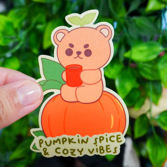Pumpkin Spice & Cozy Vibes - Willow Matte Sticker