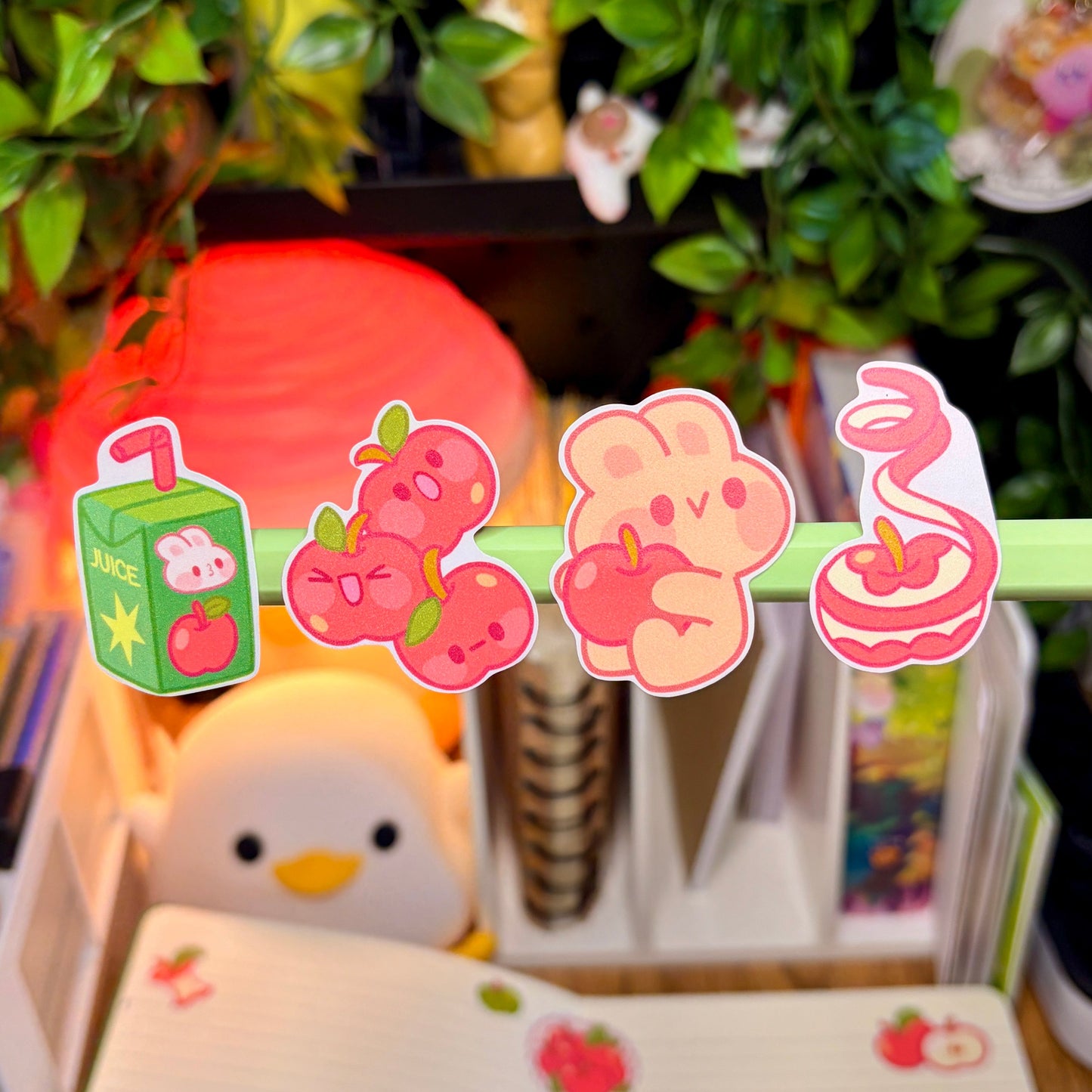 🍎 Cozy Apple Bunny Sticker Sheet 🍎