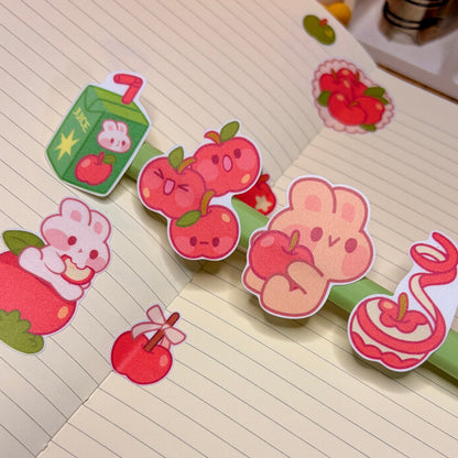 🍎 Cozy Apple Bunny Sticker Sheet 🍎