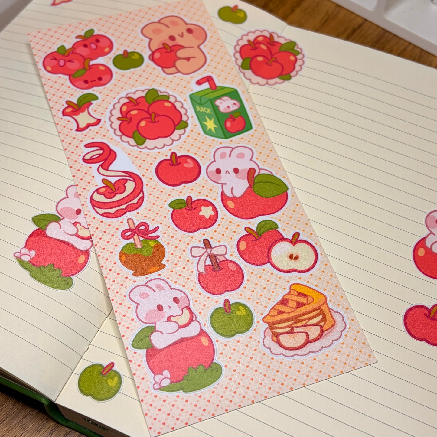 🍎 Cozy Apple Bunny Sticker Sheet 🍎