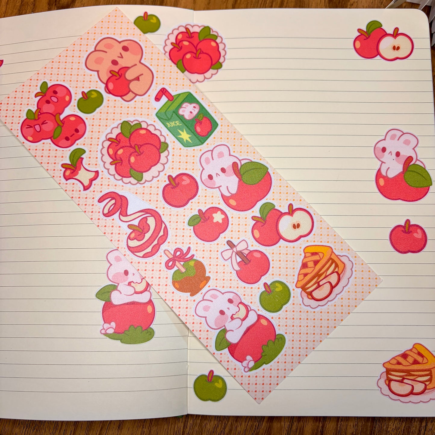 🍎 Cozy Apple Bunny Sticker Sheet 🍎