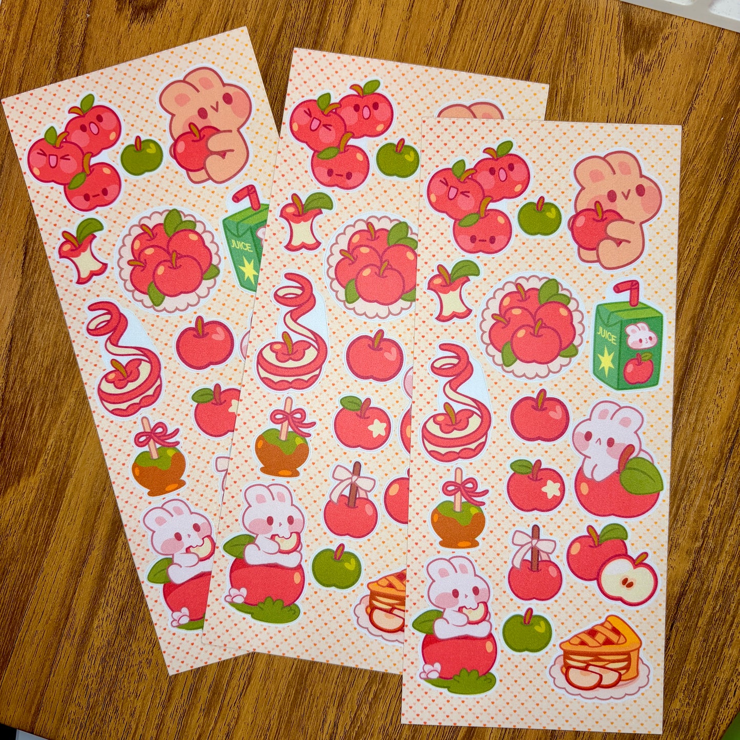 🍎 Cozy Apple Bunny Sticker Sheet 🍎