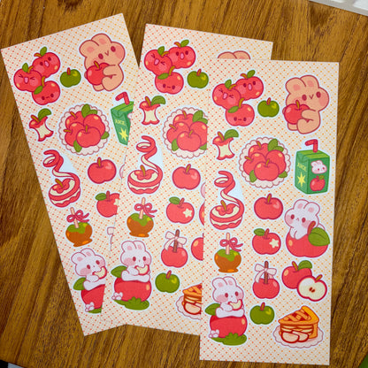 🍎 Cozy Apple Bunny Sticker Sheet 🍎