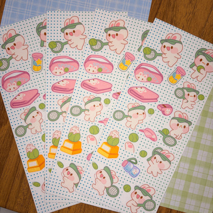 Bunny Tennis Sticker Sheet 🎾