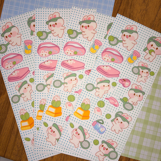 Bunny Tennis Sticker Sheet 🎾