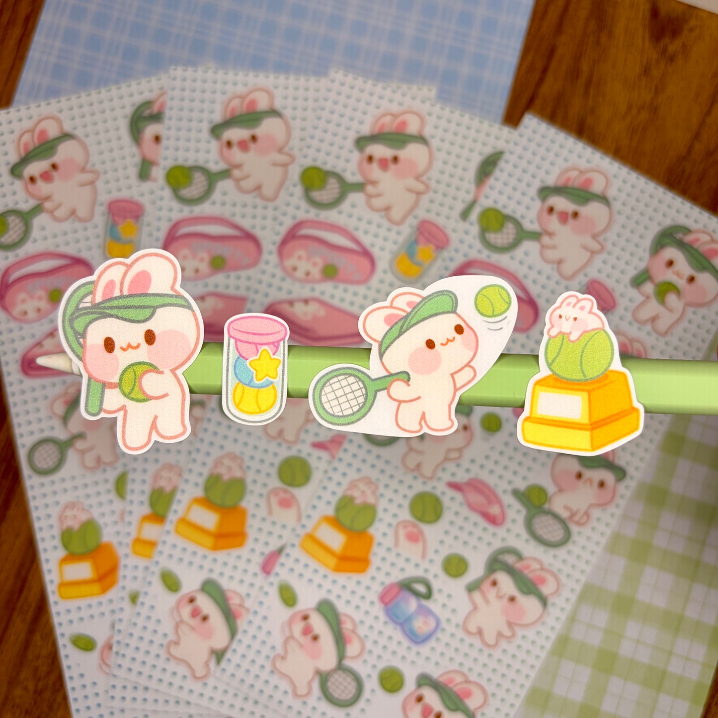 Bunny Tennis Sticker Sheet 🎾