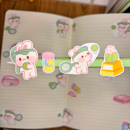 Bunny Tennis Sticker Sheet 🎾