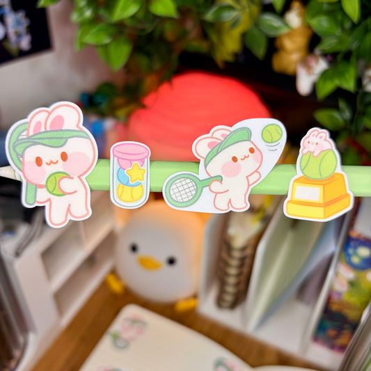 Bunny Tennis Sticker Sheet 🎾