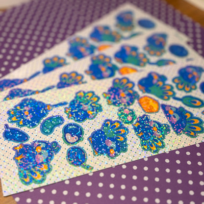 Shiny Peacock Sticker Sheet