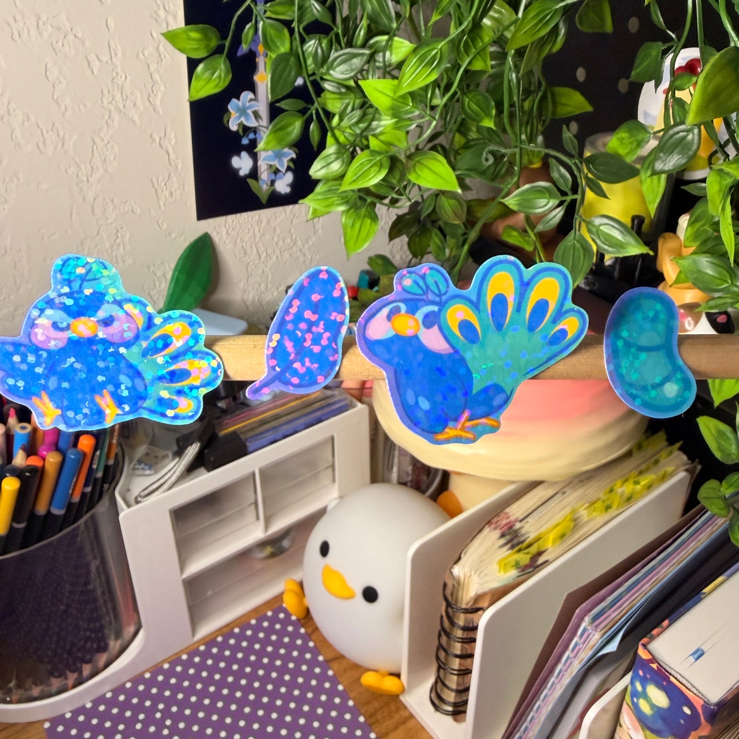 Shiny Peacock Sticker Sheet