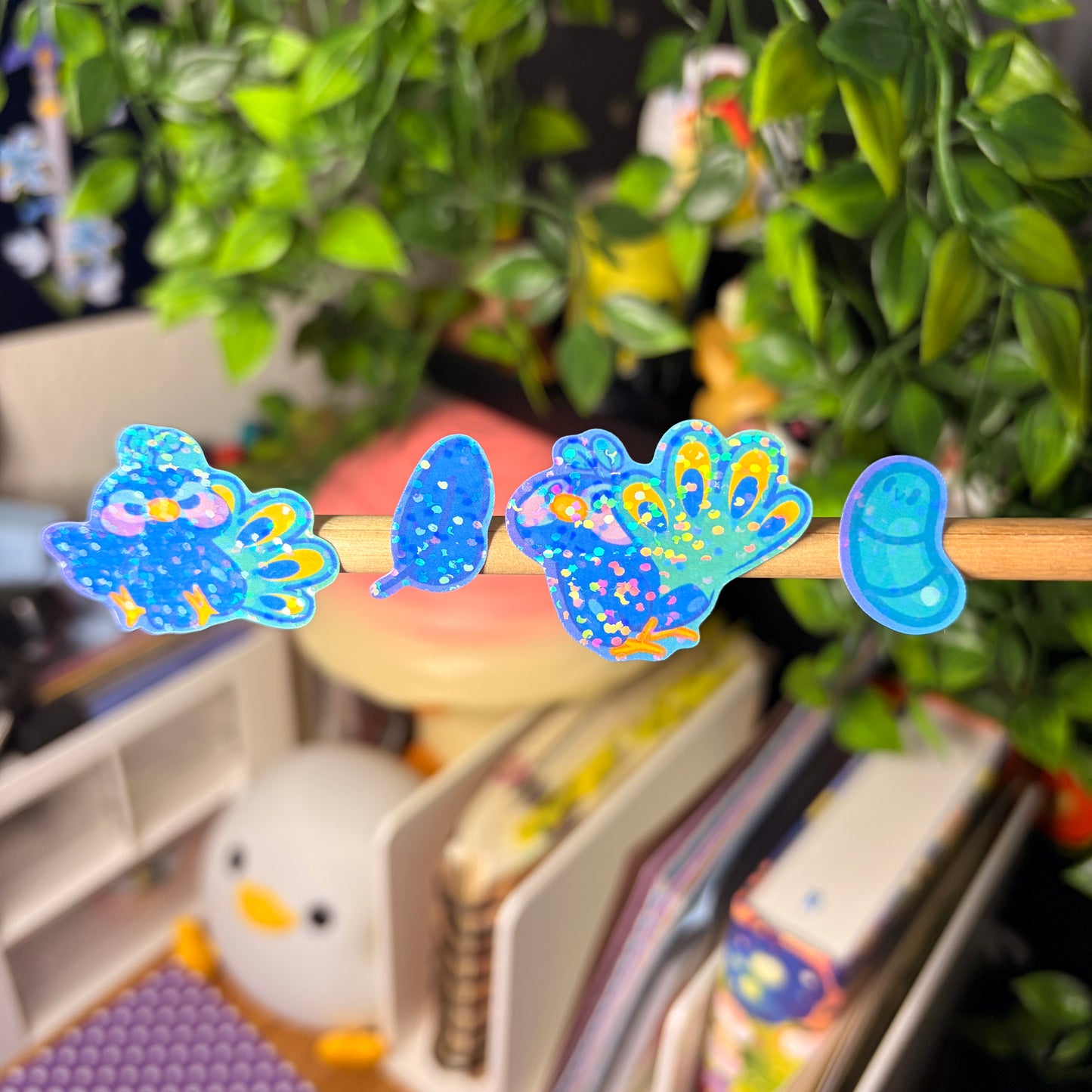 Shiny Peacock Sticker Sheet