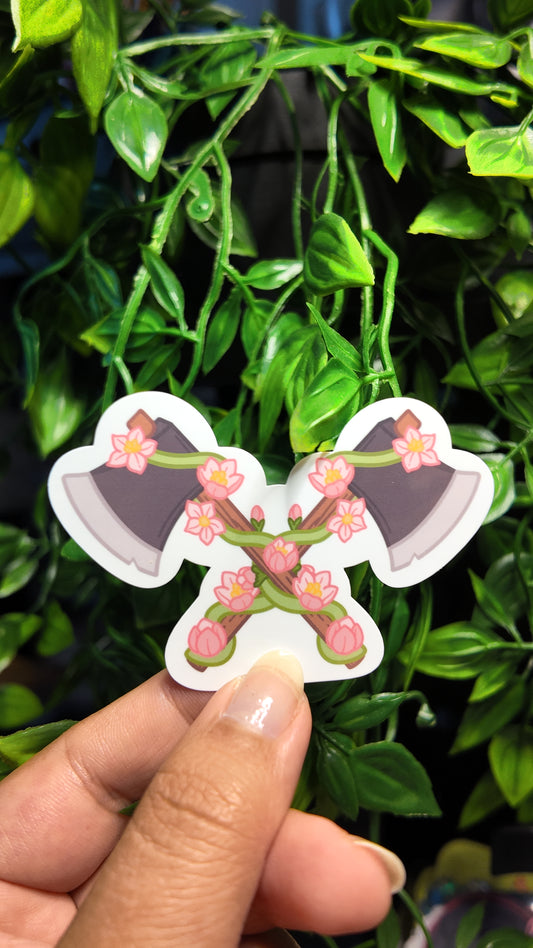 Flower Axe Sticker