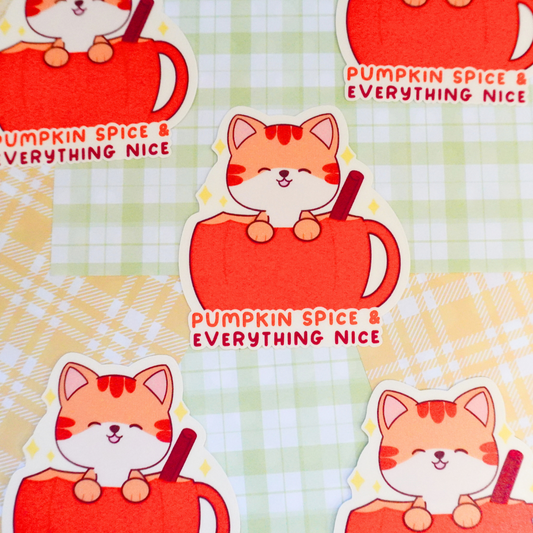 Pumpkin Spice & Everything Nice Matte Sticker