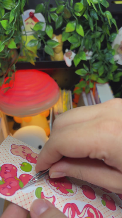 🍎 Cozy Apple Bunny Sticker Sheet 🍎