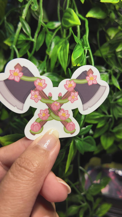 Flower Axe Sticker
